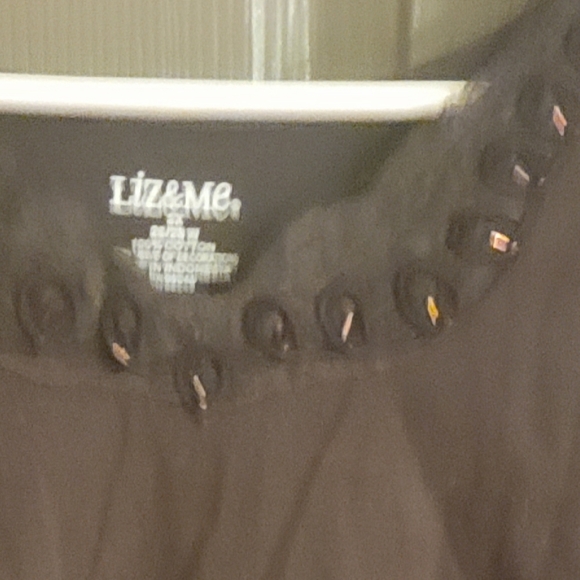Liz & Me Embellished Brown 3/4 Sleeve  Shirt 3x - Picture 5 of 6